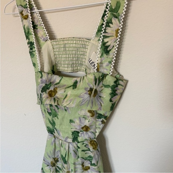 Alemais Astra Floral Cutout Linen Mini Dress Green - Picture 4 of 7